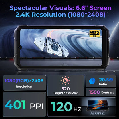 [Ship from DE] HOTWAV Hyper 7 Pro 5G Rugged Phone 200MP Android 14 6.6'' 120Hz Smartphone 36(16+20)GB 256GB 10800mAh Cell Phone