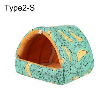 Soft Rabbit Colorful Squirrel Mini Cage Winter Hamster House Guinea Pig Nest Small Animal Sleeping Bed Warm Mat