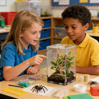 Acrylic Transparent Reptile Terrarium Breeding Box amphibian Cage Nano Arboreal Tarantula Enclosure Jumping spider Reptiles Habi