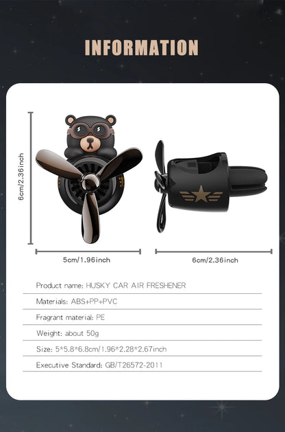 Rotating propeller pilot bear dog car air fresheners accessories decorations fun vent clip perfume diffuser aroma fragrance men