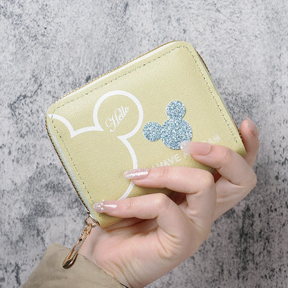2024 new Japanese and Korean cute cartoon short wallet female mini large-capacity portable student zipper coin purse