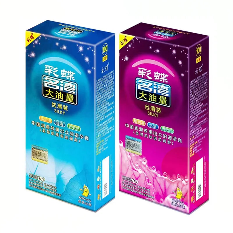 100PCS Large Oil Condoms for Men Sleeve for Penis Strawberry Sex Toys for Couple