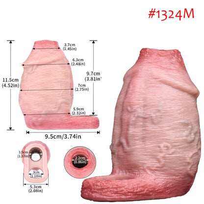 FAAK Silicone Penis Sleeve Ring Realistic Hollow Dildo Size S M Dildo Sheath Delay Ejaculating Cock Enlarger Sex Toys For Men