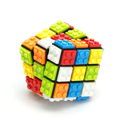 Building Blocks 3D Magic Puzzle Cube 3x3x3 DIY Fidget Toy Brick  puzzle professional smooth speed game children's toy gift