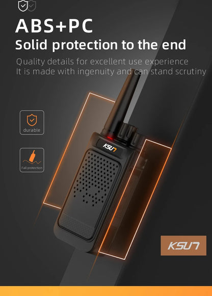 Mini Portable Walkie Talkie 2pcs UHF Radio Wireless Intercom VOX Function PMR446 Walkie Talkie Two Way Radio Station KSUN X26