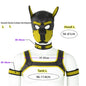 XL Large Size Puppy Cosplay Neoprene Fetish Hood Mask Kit with Chest Strap Collar Armband Sex Costumes for Bdsm Slave Role Play