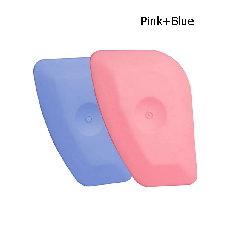 2Pcs Soft Blue Squeegee Hard Pink Scraper Car Vinyl Wrap Tools Auto Foil Corner Trim Window Tint Installation Tools