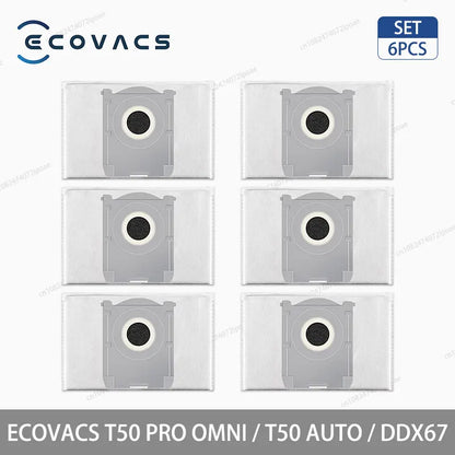 ECOVACS T50 PRO OMNI / T50  AUTO / DDX67 Robot Vacuum Cleaner Accessories Main Side Brush Hepa Filter Mop Cloth Dust Bag Parts