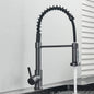 Spring Brushed Kitchen Sink Faucet Pull Down Sprayer Nozzle Single Handle Faucets Mixer Hot Cold Stainless Steel Modern