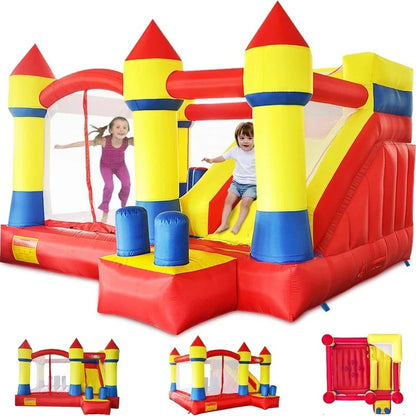 KF Bounce House with Slide Commercial Bouncy Castle for Age 8-12 Inflatable Bounce House with Blower for Outdoor Party