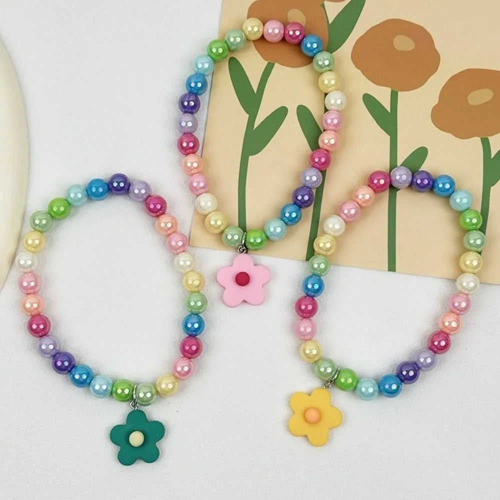 Cute Adjustable Beaded Cat Flower Pendant Candy Color Cat Pet Neck Chain Pet Jewelry Elastic Dog Cat Pet Collar Kitten Puppy