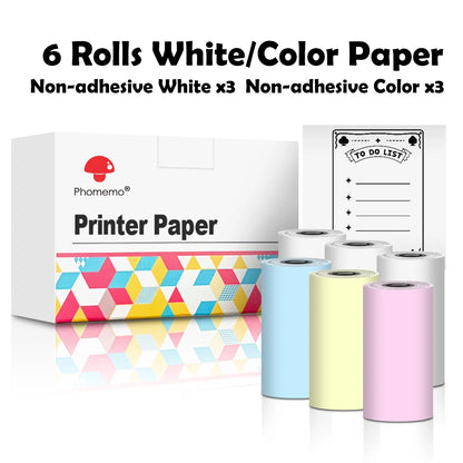 Phomemo Self-adhesive Sticker Paper for T02/M02X Portable Printer Thermam Paper Label Sticky DIY Photo Text Study Notes Printing