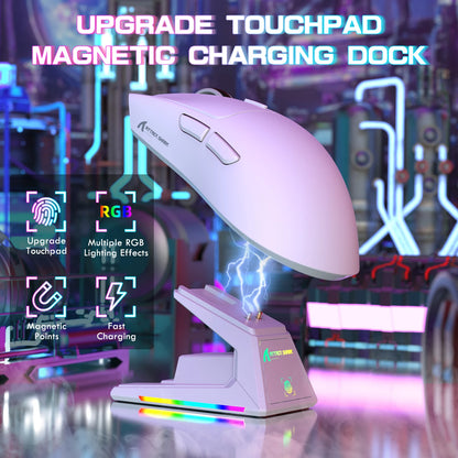 ATTACK SHARK X1 Gaming Mouse with Magnetic Charging Dock, PixArt PAW3395PRO Gaming Sensor, 40000DPI,53g, 100M Microswitches
