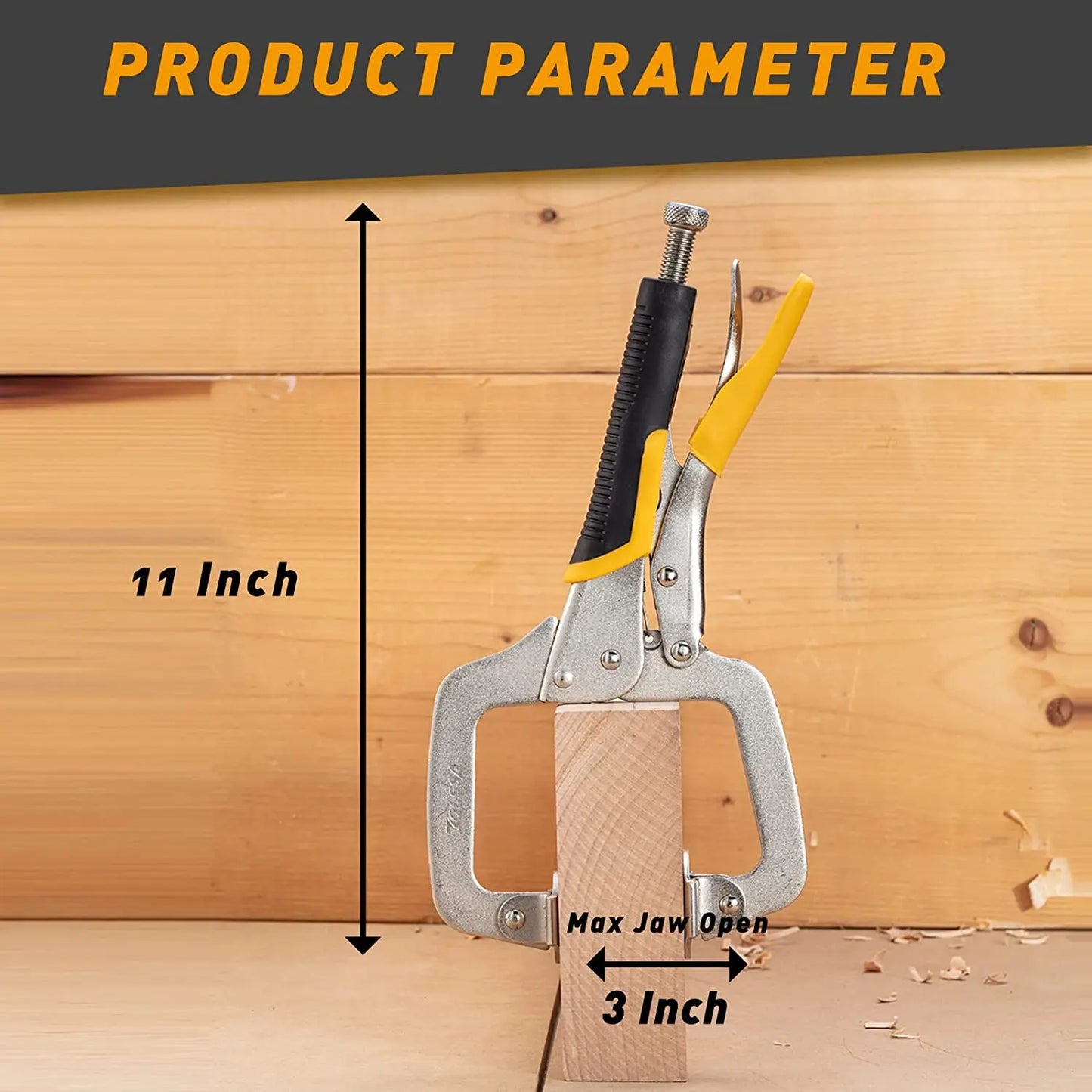 TOLESA 1/2PC 11" Pocket Hole Jig Clamp Face Clamp With Swivel Pad Heavy Duty C Clamp for Pocket Hole Joinery Cabinet Carpentry
