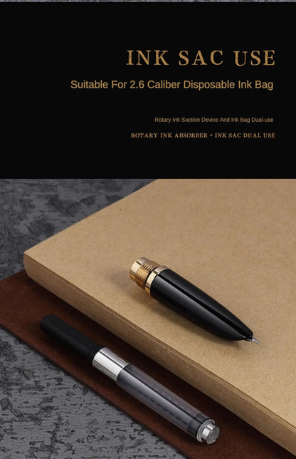 JINHAO 85 Metal/Wood Fountain Pen Golden Cap Extra Fine Nib Ink Pen Office School Supplies Stationery Pens for Writing