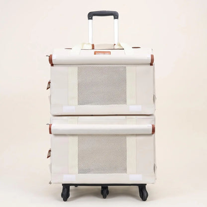 Travel Container Breathable Mesh Cat Bag Pet Carrier with Wheels Pet Moving Carrier for Transport of Cats