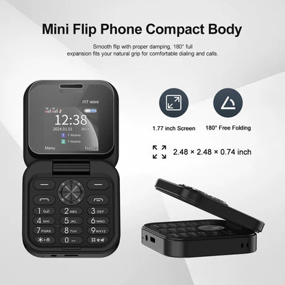 SERVO I17 Mini Dual SIM Card Flip Mobile Phone 2G GSM Magic Voice FM Radio Speed Dial Video Player Flashlight Foldable Cellphone
