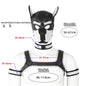 XL Large Size Puppy Cosplay Neoprene Fetish Hood Mask Kit with Chest Strap Collar Armband Sex Costumes for Bdsm Slave Role Play