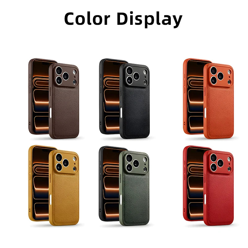Business Moon Pit Texture Phone Case, Solid Color Full‑Coverage Shockproof Protective Cover for iPhone 17 Pro Max 16 15 14 13 12