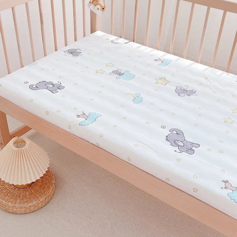 1pcs 130*70CM Breathable Cotton Fitted Crib Sheets for Baby Crib Mattress Cover Soft Bedding Set of Solid Color Infant Bed Sheet