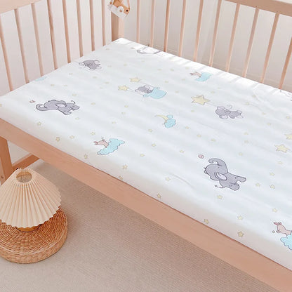 1pcs 130*70CM Breathable Cotton Fitted Crib Sheets for Baby Crib Mattress Cover Soft Bedding Set of Solid Color Infant Bed Sheet