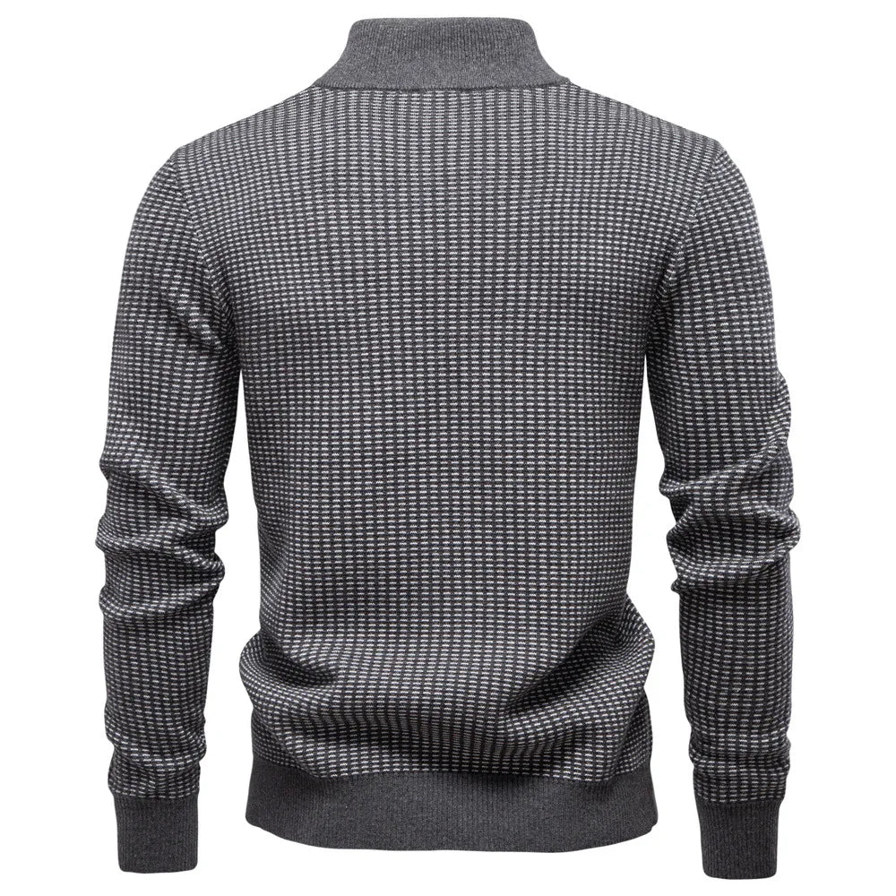 European New Fashion Autumn Winter Men's Thicken Casual Trendy Half Zipper Knitted Pullovers Male Simple Wool Sweaters Clothes