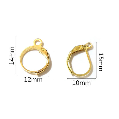30-50pcs/lot Gold Silver French Lever Earring Hooks Wire Settings Base Hoops Earrings For DIY Jewelry Making Supplies Wholesale