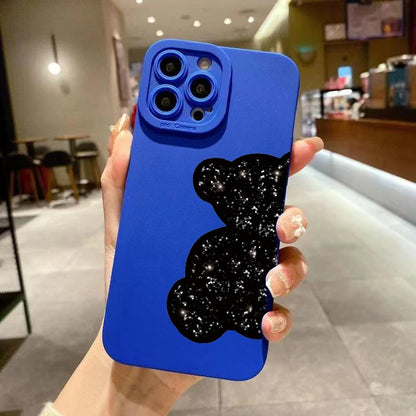 Floral Bear Painting Phone Case For iPhone 17 16 15 14 Pro Max 16E 13 12 11 16 Plus 17 Air Shockproof Soft Silicone Bumper Cover