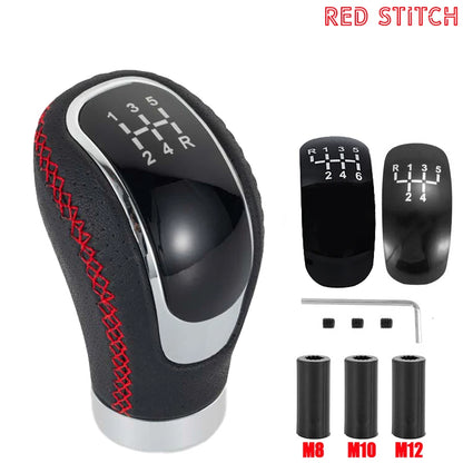 Universal 5/6 Speed Gear Shift Knob Shifter Lever Handle Modified Stick Leather Auto Accessories For All Manual Car Modles