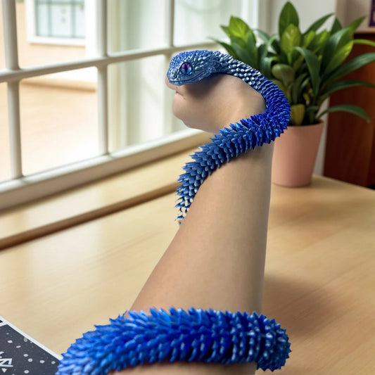 85Cm/33.46In Snake Statue Moveable Joints Animal Model Home Desktop Decoration Ornament Gift Collectible Statue