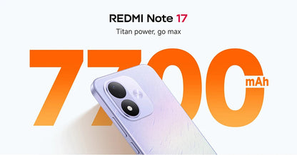 Redmi Note 17 4g 6Gb+256Gb Smartphone 7.0" Amoled Displays 50Mp Wide-Angle Rear Camera Battery 7700Mah Mobile Phone