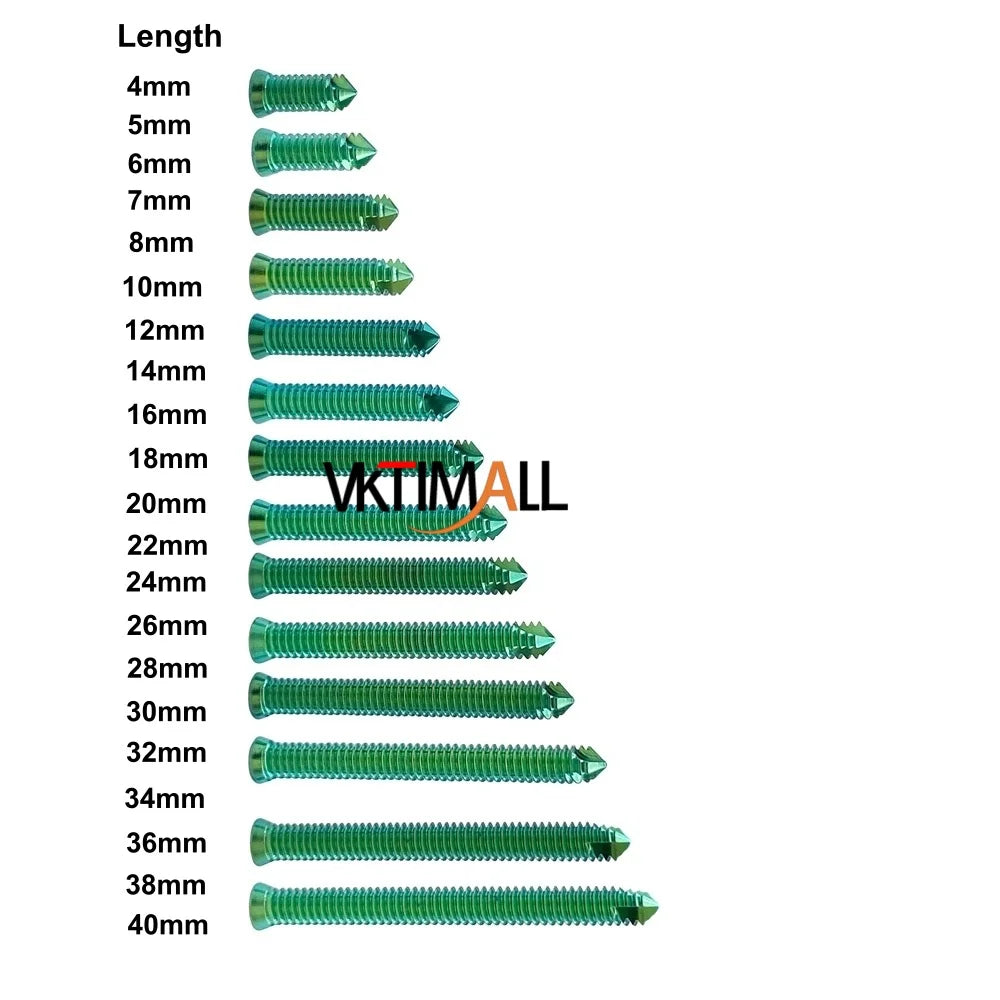 VKTIMALL Titanium Locking Screw Veterinary B1.6-B4.0 Bone Screw for Orthopedic Implant Trauma Plates