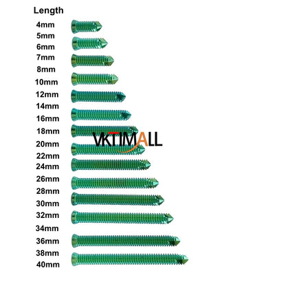 VKTIMALL Titanium Locking Screw Veterinary B1.6-B4.0 Bone Screw for Orthopedic Implant Trauma Plates