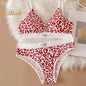 Summer New Women's Leopard Print Traceless and Steel Rim Bra Adjustable Shoulder Strap Back Women's Underwear Set