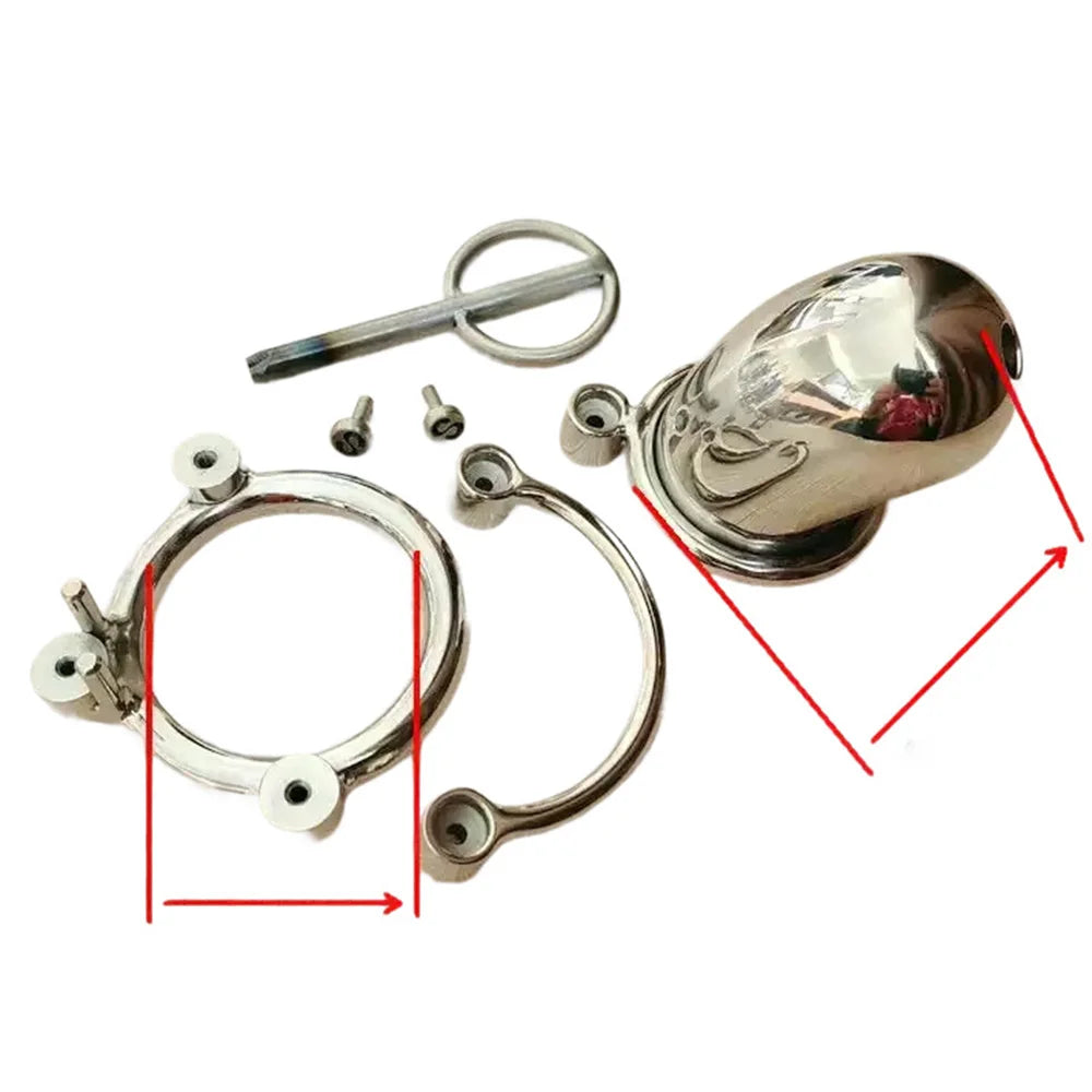 Fully Enclosed Stainless Steel Chastity Cage for Men Metal Screw Lock CBT BDSM Device Cock Cage Harness Male Bondage