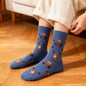 1 Pair Creative Shrimp Pattern，Casual Comfy Soft Mid-calf Men's Socks For Daily