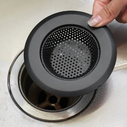 Black Stainless Steel Mesh Sink Strainers Kitchen Bathroom Sink Filters Sink Strainer Drain Hole Filter Trap Waste Screen S/M/L