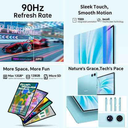 Teclast Tablet P50 Case Android 15 11" T606 8-Core Max 12GB RAM 128GB ROM P50 Case/Keyboard/Mouse/Stylus/Headphone/Stand