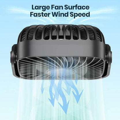 TOPK 4Inch USB Mini Portable Fan for Camping,3 Speeds Quiet Desk Table Personal Fan,360°Adjustment Standing Fans for Room Home