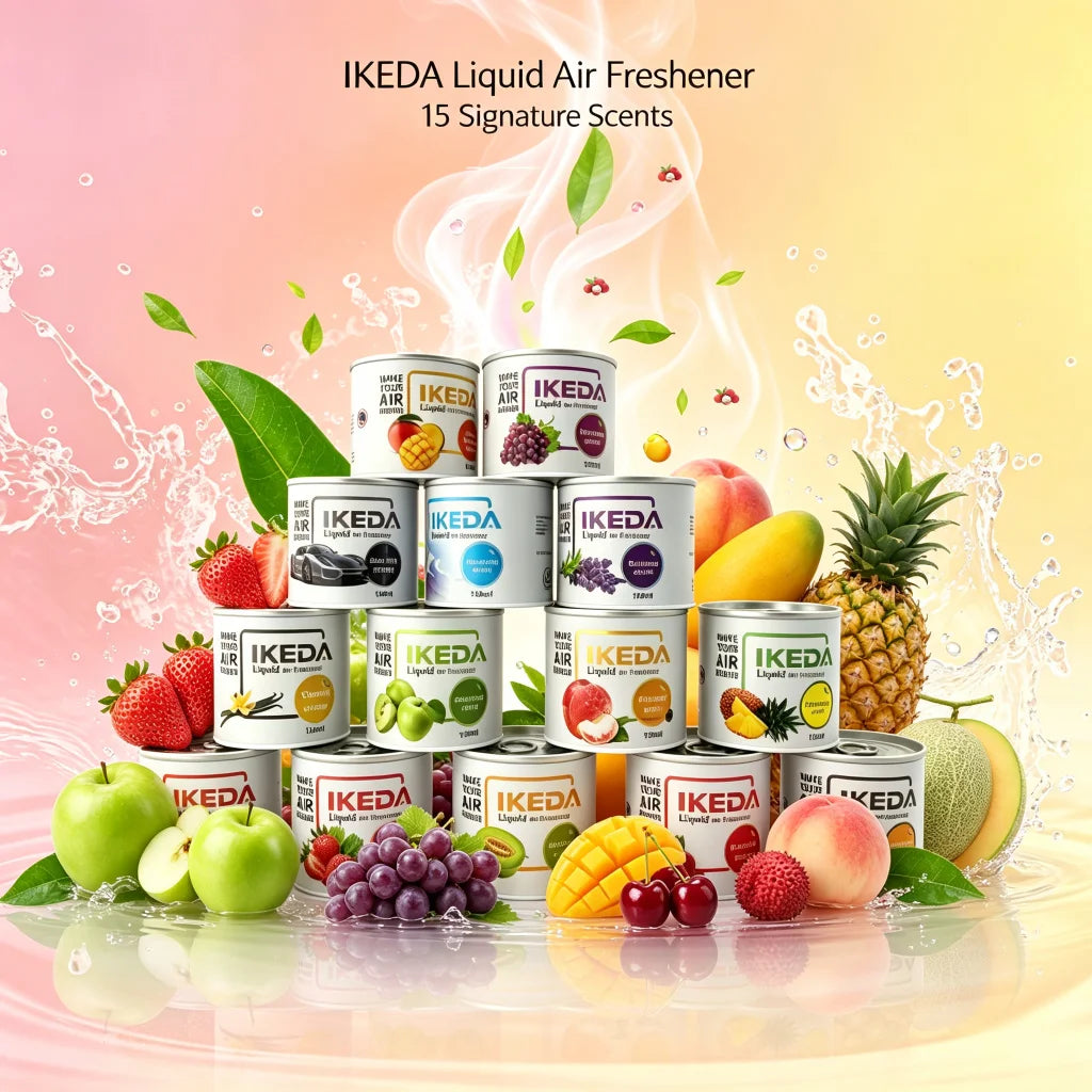 IKEDA 120ml Strawberry Air Freshener Liquid, Long Lasting Car Fragrance, Home Office Deodorizer, Eliminates Cigarette Pet Food O
