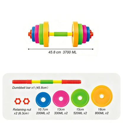 Adjustable Kids Dumbbell Barbell Set Indoor Outdoor Fitness Equipment Parent-Child Sports Toy Toddler Boy Girl Birthday Gifts