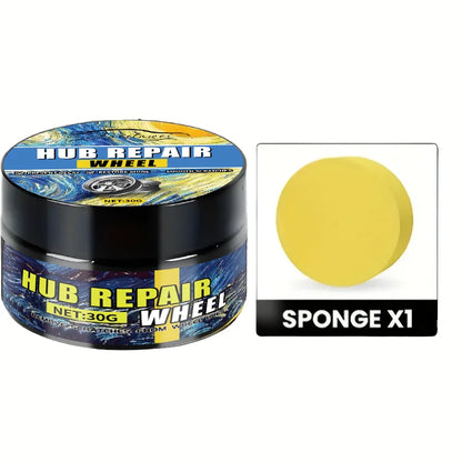 Universal Car Wheel Hub Repair Paste 30g - Scratch, Fade Removal for Aluminum Alloy & Chrome Rims, Polishing Wax for Black, Whit
