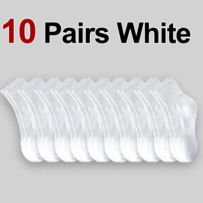 10/20/30 Pairs Neutral Solid Color Mid Calf Round Neck Socks Spring Autumn Sweat Absorbing Breathable All Season Sports Socks