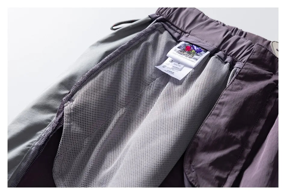 Men Women Splice Fashion Outdoor Loose Casual Lightweight Quick Dry Sports Cargo Baggy Pants Track Trouser Jogger Sweatpants