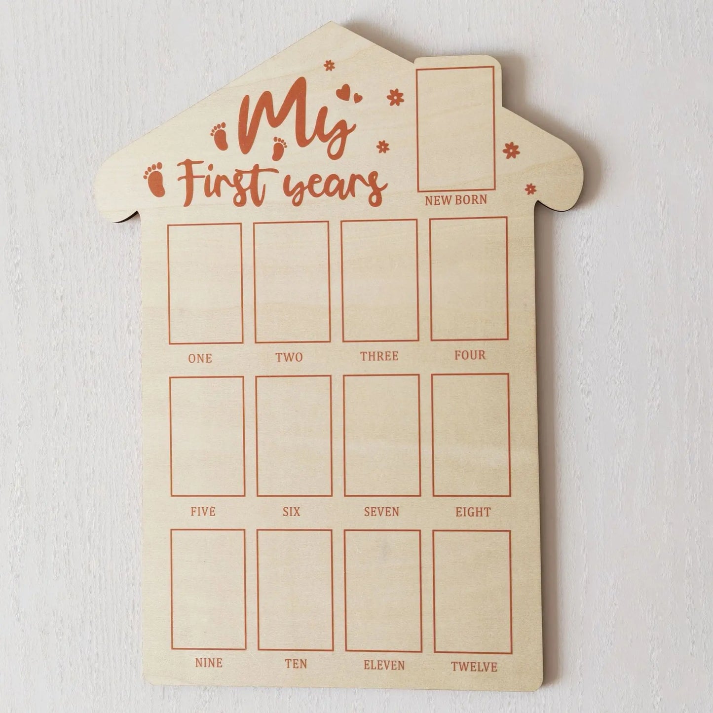 Wooden Baby Commemorative Photo Frame,monthly Calendar,photo Display Board,milestone Photo Frame for Newborns
