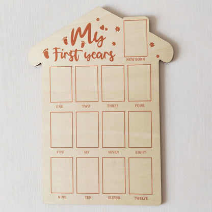 Wooden Baby Commemorative Photo Frame,monthly Calendar,photo Display Board,milestone Photo Frame for Newborns