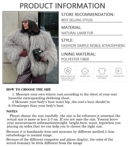 Collarless Tibetan Lamb Fur Coat Genuine Sheep Wool Jacket Natural Sheepskin Coat Luxury New Arrivals Women's Clothing