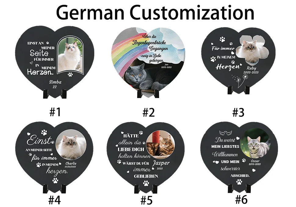 Personalized Pet Memorial Stone,Custom Cat Grave Marke Plaque With Photo&Name,Garden Slate Tombstone Pet Loss Remembrance Gift