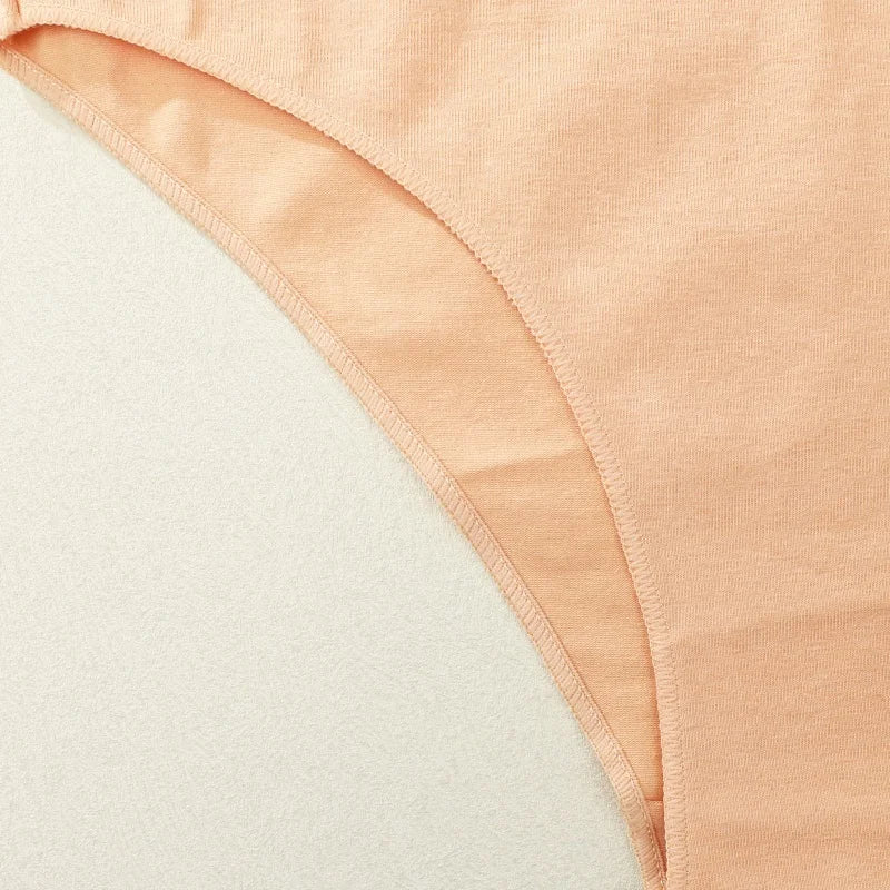 4PCS/SET Seamless Cotton Panties Women Sexy Low Waist Briefs Solid Color Breathable Female Underwear Soft  Comfortable Intimates