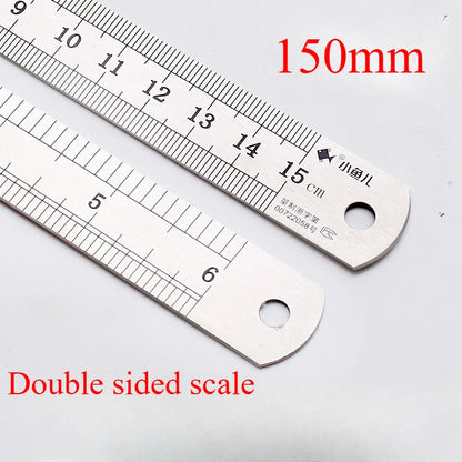 Stainless Steel Metal Straight Ruler Precision Double Sided Precision Measuring Tool Scale Metric Ruler Accessories 15-40cm